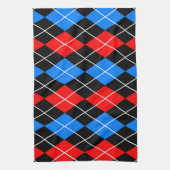 Red Blue Black Raute Diamond Patterndesign Geschirrtuch (Vertikal)