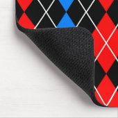 Red Blue Black Raute Diamond Patterndesign Mousepad (Ecke)