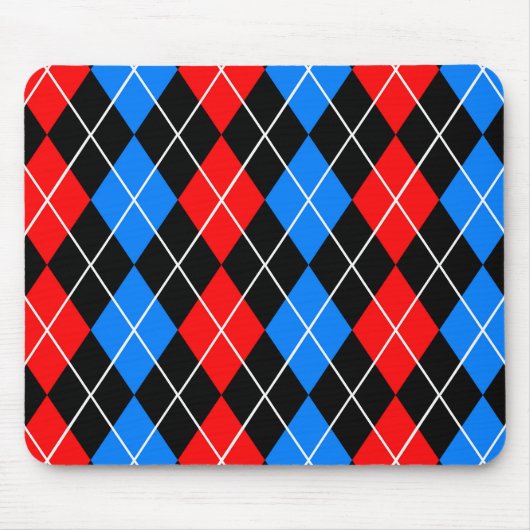 Red Blue Black Raute Diamond Patterndesign Mousepad (Vorne)