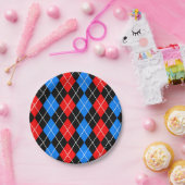 Red Blue Black Raute Diamond Patterndesign Pappteller (Party)