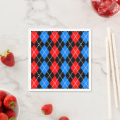 Red Blue Black Raute Diamond Patterndesign Serviette (Beispiel)
