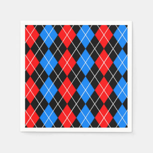Red Blue Black Raute Diamond Patterndesign Serviette
