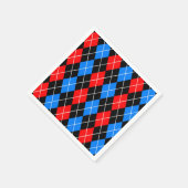 Red Blue Black Raute Diamond Patterndesign Serviette (Ecke)