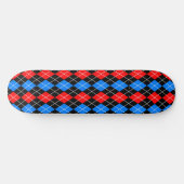 Red Blue Black Raute Diamond Patterndesign Skateboard (Horizontal)