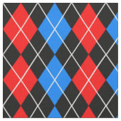 Red Blue Black Raute Diamond Patterndesign Stoff (Nahaufnahme)
