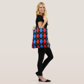 Red Blue Black Raute Diamond Patterndesign Tasche (Am Model)