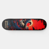 Red Blue Black Sea Wave Skateboard (Horizontal)