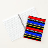 Red Blue Black Stripes Design Notizblock (Innenseite)