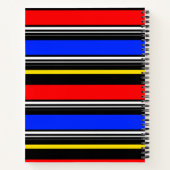 Red Blue Black Stripes Design Notizblock (Rückseite)