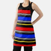 Red Blue Black Stripes Design Schürze (InSitu)