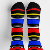 Red Blue Black Stripes Design Socken (Oben)