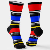 Red Blue Black Stripes Design Socken (Gewinkelt)