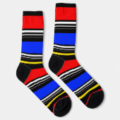 Red Blue Black Stripes Design Socken (Rechts)