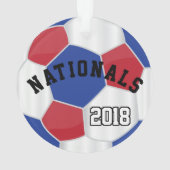 Red, Blue, Black & White Girl ⚽ Soccer Player - DI Ornament (Rückseite)