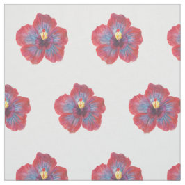 Red Blue Blume Watrecolor Zeichnend Stoff
