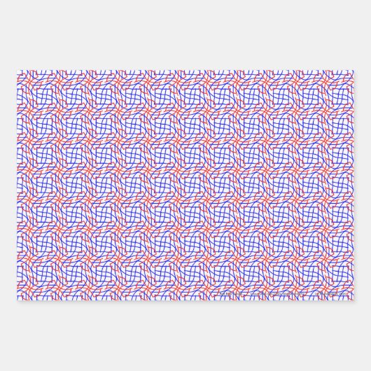Red Blue Boogie Wrapping Paper Sheets Geschenkpapier Set (Vorderseite)