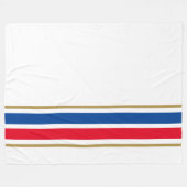 Red Blue Bottom Edge Racing Streifen auf der weiße Fleecedecke (Vorderseite (Horizontal))