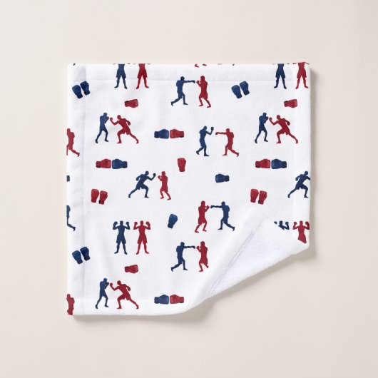 Red & Blue Boxing Boxhandschuhe Badhandtuch Set (Waschlappen)