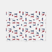 Red & Blue Boxing Gloves Boxer-Muster Fleecedecke (Vorderseite (Horizontal))