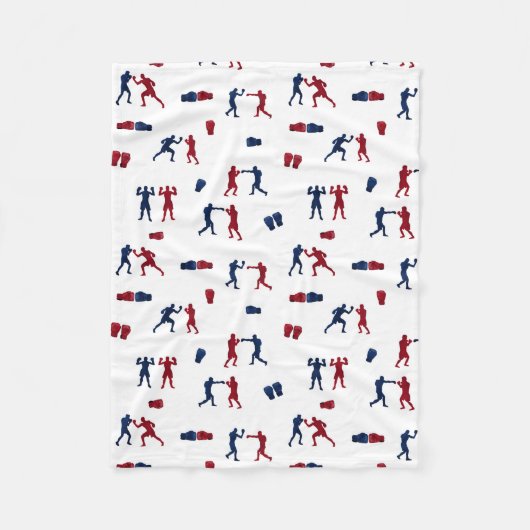 Red & Blue Boxing Gloves Boxer-Muster Fleecedecke (Vorderseite)