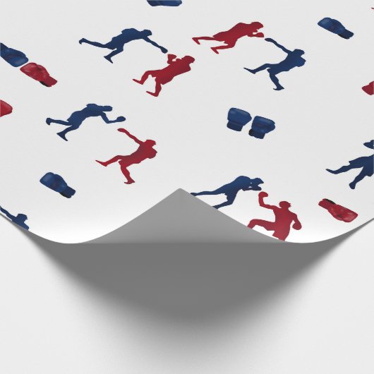 Red & Blue Boxing Gloves Boxer-Muster Geschenkpapier (Ecke)