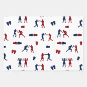Red & Blue Boxing Gloves Boxer-Muster Geschenkpapier Set (Vorderseite)