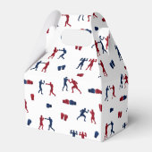 Red & Blue Boxing Gloves Boxer-Muster Geschenkschachtel (Rückseite)
