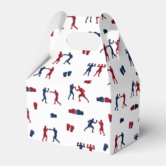 Red & Blue Boxing Gloves Boxer-Muster Geschenkschachtel (Rückseite)