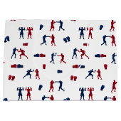 Red & Blue Boxing Gloves Boxer-Muster Große Geschenktüte (Vorderseite)