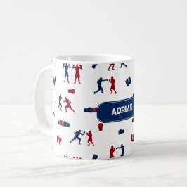Red & Blue Boxing Gloves Boxer-Muster Kaffeetasse