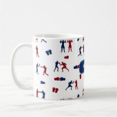 Red & Blue Boxing Gloves Boxer-Muster Kaffeetasse (Links)