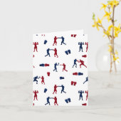 Red & Blue Boxing Gloves Boxer-Muster Karte (Gelbe Blume)