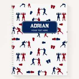 Red & Blue Boxing Gloves Boxer-Muster Notizblock