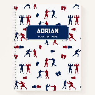 Red & Blue Boxing Gloves Boxer-Muster Notizblock