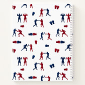 Red & Blue Boxing Gloves Boxer-Muster Notizblock (Rückseite)