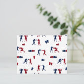 Red & Blue Boxing Gloves Boxer-Muster Postkarte (Stehend Vorderseite)