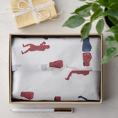 Red & Blue Boxing Gloves Boxer-Muster Seidenpapier (Geschenk)