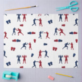 Red & Blue Boxing Gloves Boxer-Muster Seidenpapier (Basteln)