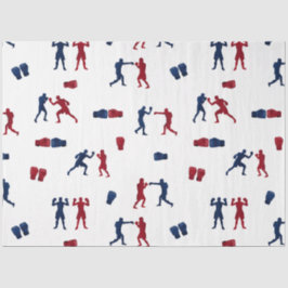 Red & Blue Boxing Gloves Boxer-Muster Seidenpapier