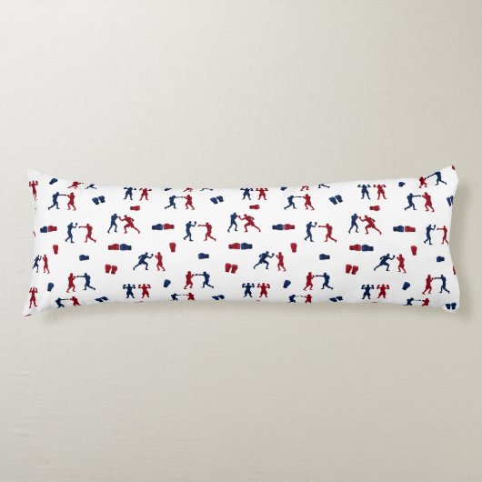 Red & Blue Boxing Gloves Boxer-Muster Seitenschläferkissen (Vorderseite)