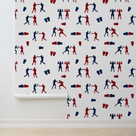 Red & Blue Boxing Gloves Boxer-Muster Tapete