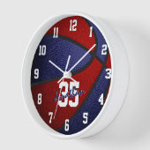 red blue boys girls basketball personalized uhr (Winkel)