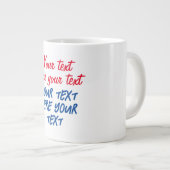 Red Blue Calligraphy Ihr Text hier ersetzen Slogan Jumbo-Tasse (Vorderseite Rechts)