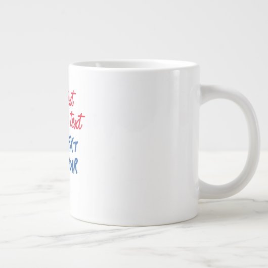 Red Blue Calligraphy Ihr Text hier ersetzen Slogan Jumbo-Tasse (Rechts)