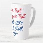 Red Blue Calligraphy Ihr Text hier ersetzen Slogan Milchtasse (Rechte Ecke)