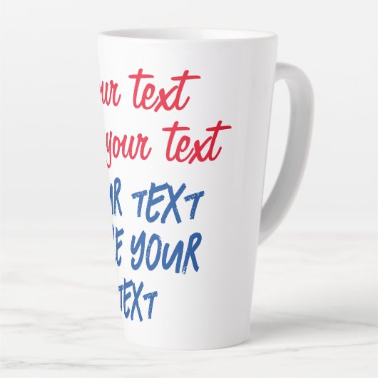 Red Blue Calligraphy Ihr Text hier ersetzen Slogan Milchtasse (Rechte Ecke)