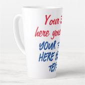 Red Blue Calligraphy Ihr Text hier ersetzen Slogan Milchtasse (Linke Ecke)