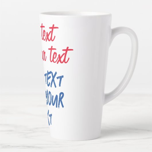 Red Blue Calligraphy Ihr Text hier ersetzen Slogan Milchtasse (Rechts)