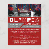 Red & Blue Car Wash, Cleaning Service Advertising Flyer (Vorne)