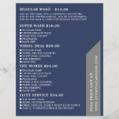 Red & Blue Car Wash, Cleaning Service Advertising Flyer (Hinten)